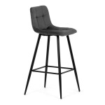 Barová židle, šedá, sametová látka, AUB-X7015 GREY2