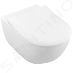 GEBERIT - Duofix Modul pro závěsné WC s tlačítkem Sigma01, alpská bílá + Villeroy Boch - WC a sedátko, DirectFlush, SoftClose, CeramicPlus 111.355.00.5 NI1