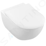 GEBERIT - Kombifix Modul pro závěsné WC s tlačítkem Sigma30, bílá/lesklý chrom + Villeroy Boch - WC a sedátko, DirectFlush, SoftClose, CeramicPlus 110.302.00.5 NI5