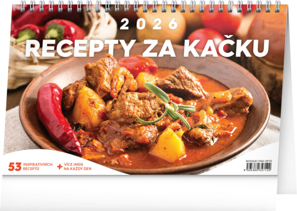 Kalendář 2026 stolní: Recepty za kačku, 23,1 x 14,5 cm