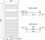 MEXEN/S - Pluton radiátor + topná tyč 1200 x 500 mm, 600 W, zlatá W106-1200-500-2600-50