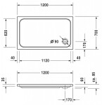 DURAVIT - D-Code Sprchová vanička 120x70 cm, alpská bílá 720094000000000