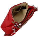 Stylová dámská koženková crossbody kabelka Foppa, červená