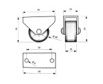 NábytekProNás Kolečko (komplet) 45 x 33 x 20 mm - plast VELIKOST BALENÍ: 1 ks MI-4012