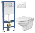 GEBERIT DuofixBasic s bílým tlačítkem DELTA21 + WC CERSANIT DELFI + SEDÁTKO 458.103.00.2 21BI DE1