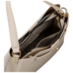 Luxusní dámská koženková kabelka do ruky Candice, tmavě béžová