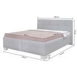 Čalouněná postel Mary XXL 180x200, šedá, bez matrace