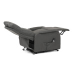 Křeslo polohovací, eletrické, šedá látka.