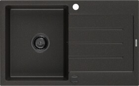 Bruno granitový dřez odkapávačem 795 495 mm, černá/zlatý metalik, černý sifon 6513791010-75-B