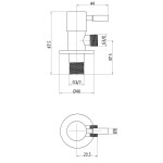 INVENA - Ventil rohový z nerezové oceli s keramickou hlavicí 1/2x3/8"; ZW-46-010-J
