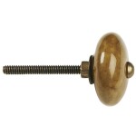 Ib Laursen Keramická úchytka Olive Green 3,5 cm, hnědá barva, kov, keramika