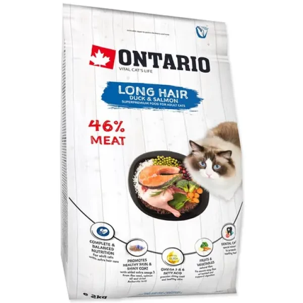 Ontario Cat Longhair 2kg / Granule pro dlouhosrsté kočky (213-10435)