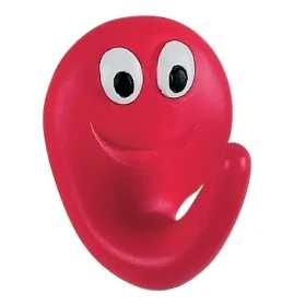 Spirella SMILE dětský háček červený / polyresin / samolepící / 40 x 50 mm (7610583067616)