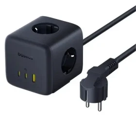 Baseus EnerFill FA11 Cosmic Black / Nabíjecí stanice / 67W / 3x AC / 2x USB-C / 1x USB-A (6932172687526)