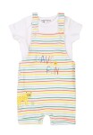 Kojenecky set - body a kraťasy, Minoti, Smiling 7, bílá - 56/62 | 0-3m
