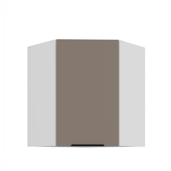 Horní rohová skříňka Aria 60x60 GN-72 1F (45°) Barva korpusu: Bílá, Barva dvířek: TA - Sandgrau AFM