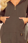 Klokaní mikina v khaki barvě s kapucí a kapsami 330-2 S