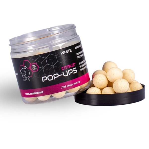 Nash Plovoucí Boilie Citruz Pop Ups 75g - 20mm White,Nash Plovoucí Boilie Citruz Pop Ups 75g - 20mm White