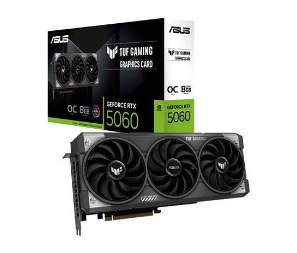 ASUS VGA NVIDIA GeForce RTX 5060 TUF GAMING OC 8GB, 8GB GDDR7, 3xDP, 1xHDMI EDF_1887670