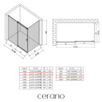 CERANO - Sprchový kout Santoro L/P - 8 mm - chrom, transparentní sklo - 110x90x195 - posuvný CER-8050BD7352