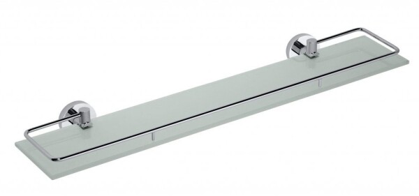 SAPHO - X-ROUND E polička skleněná s výklopnou hrazdou 600x130, mléčné sklo, chrom XR600