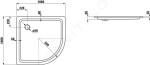 Laufen - Platina Sprchová vanička čtvrtkruh, 1000 x 1000 mm - s protihlukovými podložkami, bílá/antislip H2150196000401