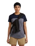 Dámské merino triko s krátkým rukávem ICEBREAKER Wmns 125 Cool-Lite Sphere III SS Tee Colour Block, Midnight Navy Hthr/Midnight Navy/Cb velikost: XS