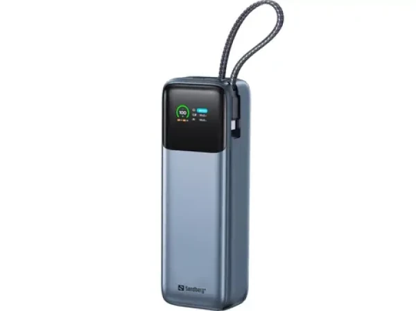 Sandberg All-in1 Powerbank 20000mAh modrá / 1x USB-A + 1x USB-C / Integrovaný USB-C kabel / PD130W