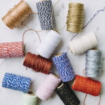 Bella Rose Bavlněný provázek 50 m – Black / Gold, černá barva, textil