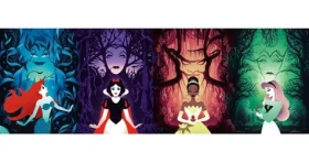 Clementoni 39894 Panoramatické puzzle Disney princezny a zloduši 1000 dílků