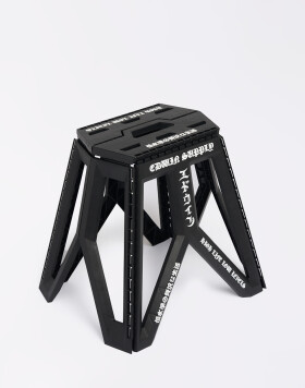 Edwin Folding Stool Black White