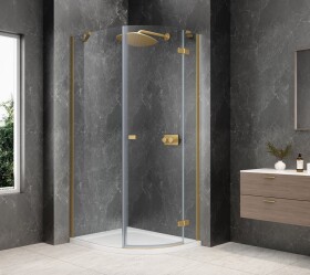 POLYSAN - GLOBE GOLD MATT čtvrtkruhový sprchový kout 800x900, čiré sklo, pravé GB2890RG