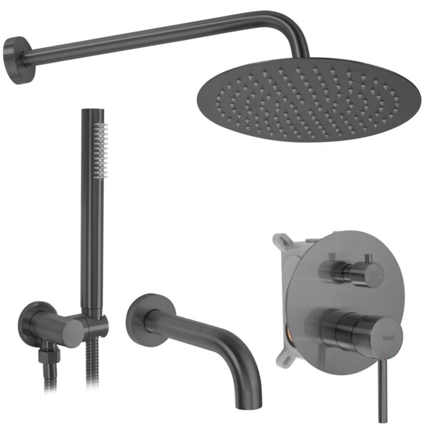 REA - Podomítková vana-sprchová sada Lungo Titan + BOX REA-P6380