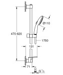 GROHE - Vitalio Start Set sprchové hlavice, hadice a tyče s poličkou, 2 proudy, chrom 26952001