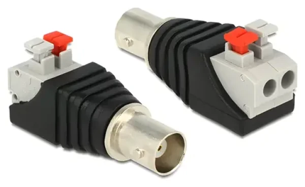 DeLock Adaptér BNC (F) - Terminal Block 2pin / Adaptér / s tlačítky (65526)