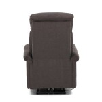 Polohovací křeslo, elektrické zabudované ovládání, hnědá, látka, TV-925 BR2