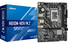 ASRock H610M-HDV/M.2 / H610 / LGA 1700 / 2x DDR4 / PCIEx16 / 1x GLAN / M.2 / microATX (90-MXBH60-A0UAYZ)