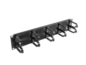 Lanberg Organizér kabelů typ B černá / Organizér kabelů / 19" rack / 2U / 10 kovových držáků (AK-1204-B)