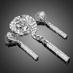 Souprava náhrdelníku a náušnic Swarovski Elements White Elegance, Bílá/čirá 40 cm + 5 cm (prodloužení)