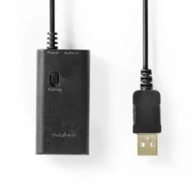 Nedis Bluetooth Vysílač a přijímač černá / Vstupní konektor: 1x 3,5 mm / AptX Low latency / AptX / SBC / Až 2 zařízení (BTTR100BK)