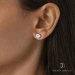 Royal Fashion stříbrné peckové náušnice GU-DR190437E-SILVER-MOONSTONE