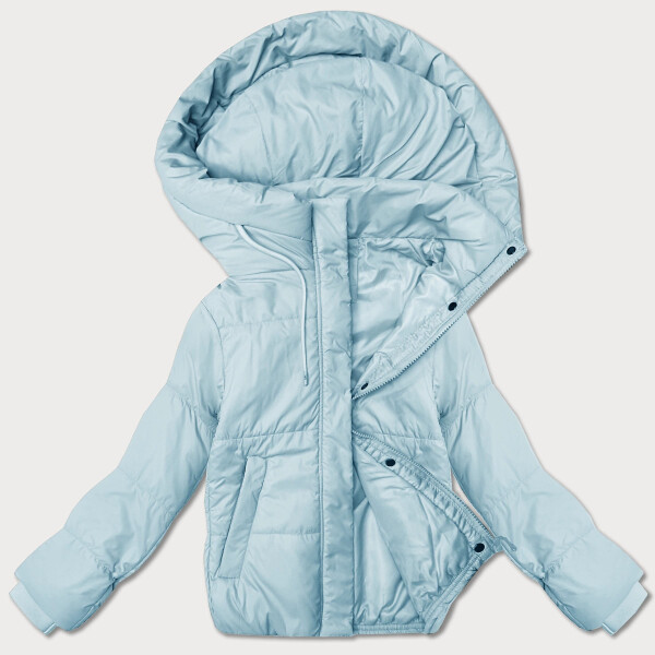 Světle modrá krátká dámská bunda s kapucí J Style (16M9237-240) odstíny modré XL (42)