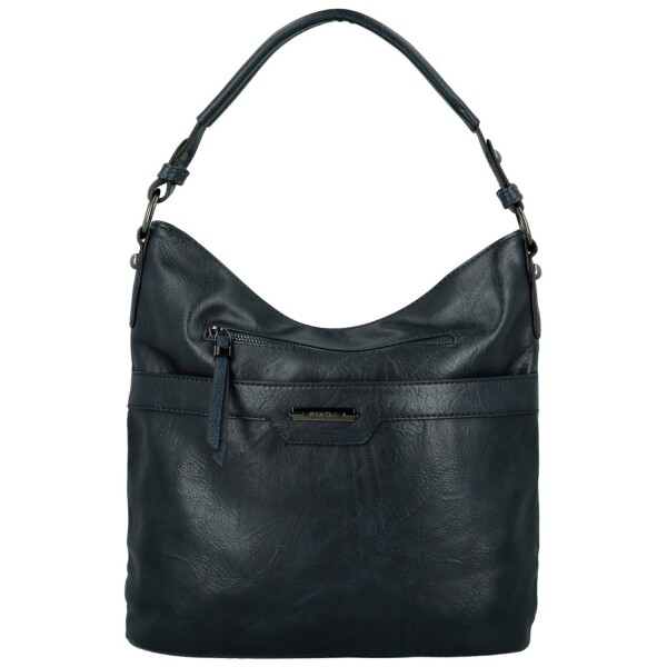 Trendy dámská koženková kabelka na rameno Sandipa, tmavě modrá