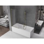 MEXEN/S - Velar L dvoukřídlá posuvná vanová zástěna 80 x 150, dekor, zlatá 896-080-003-31-50