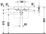 DURAVIT - Happy D.2 Umývátko 500x360 mm, s přepadem, s otvorem pro baterii, bílá 0710500000