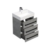 Koupelnová skříňka s černou úchytkou a umyvadlem SAT Cube Way 60x53x46 cm beton mat CUBE46C603BESAT CUBE46C603BESAT