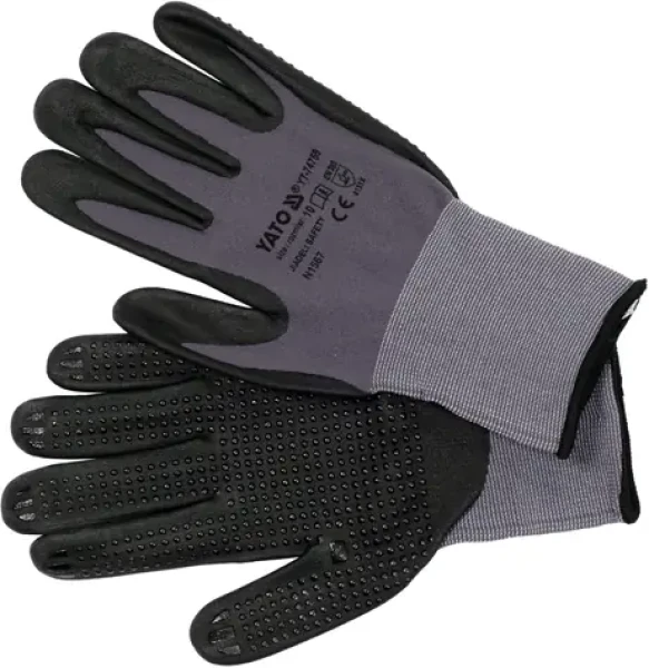 YATO Pracovní rukavice nylon-nitril vel. 10 černé / Pracovní rukavice / Nylon-nitril