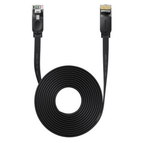 Baseus WKJS000201 Síťový kabel CAT6 10 m černá / Patch kabel / plochý / RJ45 - RJ45 (WKJS000201)