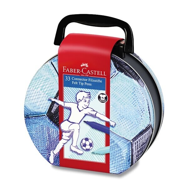 Dětské fixy Faber-Castell Connector - Fotbal, 33 barev