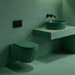 REA - Sada: Závěsná WC mísa + Umyvadlo na desku Duo Matcha Matt KPL-K3002